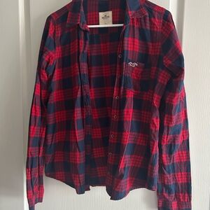 True Y2K Hollister blue and red flannel